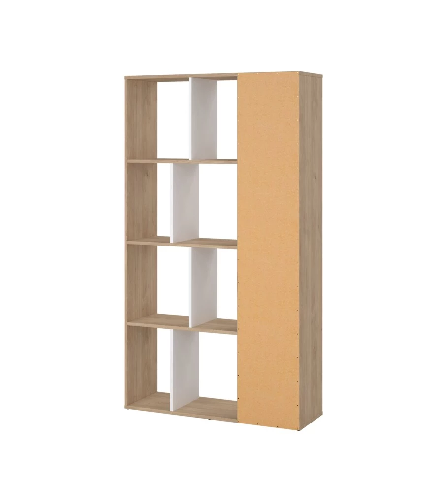 LIBRERIA "LABIRINTO" BIANCO E QUERCIA, 88X29X157 CM